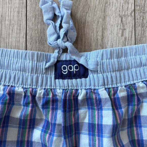 Gap Blue Plaid 100% Cotton Sleep Shorts Womens Small Pajamas Sleepwear - Picture 2 of 8